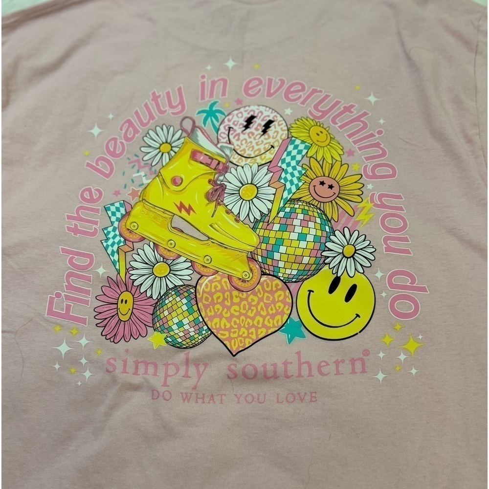 NWT Simply Southern pink FIND THE BEAUTY IN EVERYTHING YOU DO t-shirt size L - Picture 6 of 8